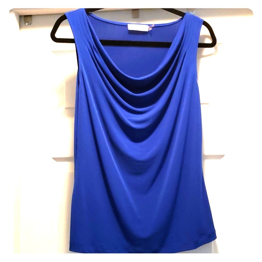 Calvin Klein Sleeveless Top in royal blue, size La